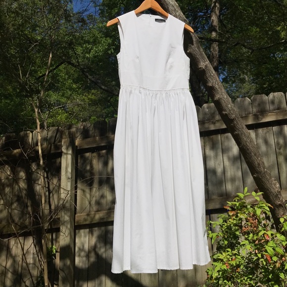 The Row White Cotton Poplin Midi Dress Resort 2015 - Picture 4 of 10